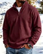 Aspen | Soft Brushed Zip-Neck Pullover - Burgundy