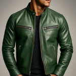 Brooks | Classic Stand-Collar Leather Jacket