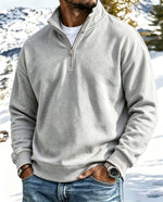 Aspen | Soft Brushed Zip-Neck Pullover - Heather Gray