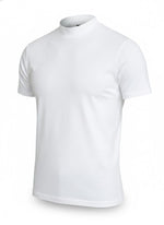 Men's White Short Sleeve Mock Neck Tee