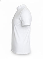 Men's White Short Sleeve Mock Neck Tee