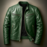 Brooks | Classic Stand-Collar Leather Jacket