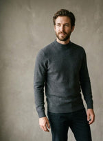 Slim Fit Mock Neck Fine Knit Pullover