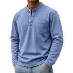 Rowan | Premium Washed Long-Sleeve Button-Neck Shirt