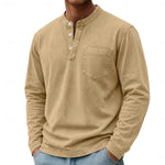 Rowan | Premium Washed Long-Sleeve Button-Neck Shirt