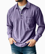 Wesley | Refined Washed Long-Sleeve Polo Shirt