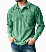 Wesley | Refined Washed Long-Sleeve Polo Shirt