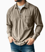 Wesley | Refined Washed Long-Sleeve Polo Shirt