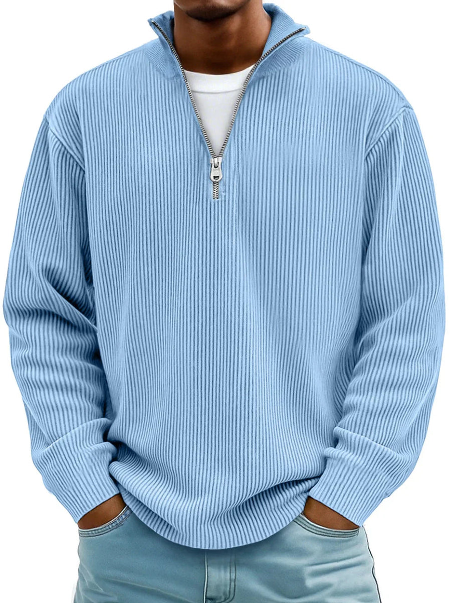 Everett | Premium Ribbed Half-Zip Pullover