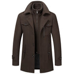 Hartley | Layered Winter Overcoat - Dark Brown